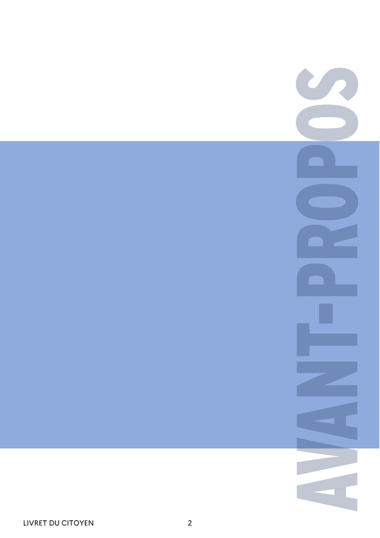 Intertitre graphique Avant-propos du Livret du citoyen.